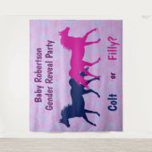 Pink Filly of Blue Colt Geslacht Onthullen Partij Wandkleed (Voorkant)