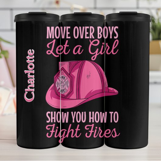 Pink Fire Helmet Girl Power Thermosbeker
