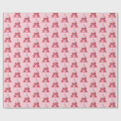 Pink First Cherry & Cupcake Birthday Party Cadeaupapier (Vlak)