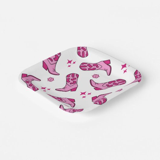 Pink First Rodeo Cowgirl Boot Birthday Papieren Bordje (Gebogen)