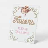 Pink First Rodeo Favors Reclamebord Met Voetstuk (Voorkant)