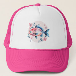 Pink Fish Art Tee Trucker Pet