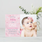 Pink Fish Kids Verjaardagsfeest Fotokaart Kaart (Staand voorkant)