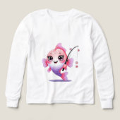 Pink Fishing Fish – Kids’ Long Sleeve Tee (Voorkant)