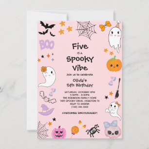 Pink Five is een Spooky Vibe Halloween 5de verjaar Kaart