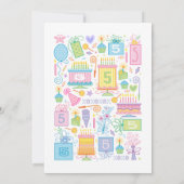 Pink Five Is Sweet 5th Birthday Invitation Kaart (Achterkant)