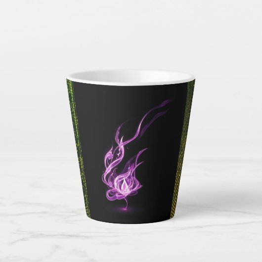 "Pink Flame Elegance: Latte Mok" Latte Mok (Voorkant)