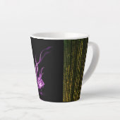 "Pink Flame Elegance: Latte Mok" Mok (Rechterhoek)