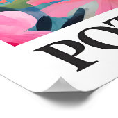 Pink Flamingo Art Poster Tropical Jungle Floral (Hoek)