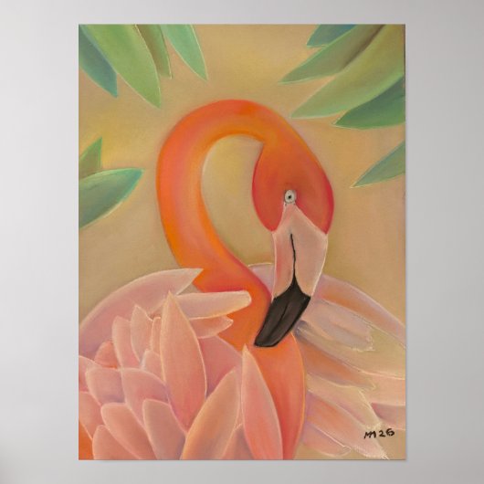 Pink Flamingo Art Print | Tropical Wall Decor (Voorkant)