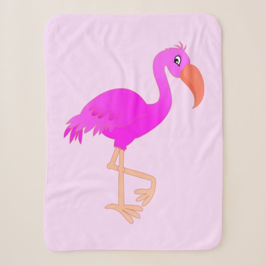 Pink Flamingo Baby Sherpa Blanket Deken (Voorkant)