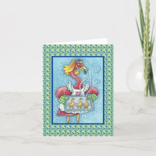 PINK FLAMINGO BAKING COOKIES, OPMERKING KAART blan