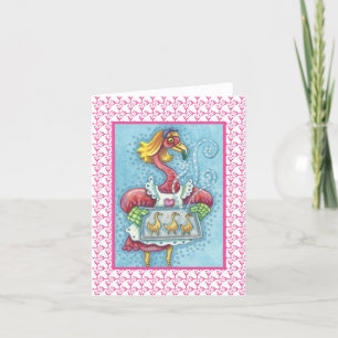 PINK FLAMINGO BAKING COOKIES, OPMERKING KAART blan