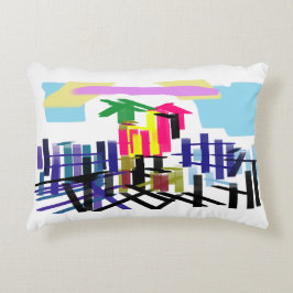 Pink flamingo beach accent kussen