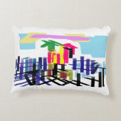 Pink flamingo beach accent kussen (Achterkant)