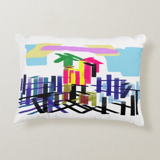 Pink flamingo beach accent kussen (Achterkant)