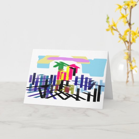 Pink flamingo beach kaart (Gele Bloem)