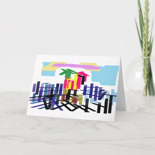 Pink flamingo beach kaart (Voorkant)