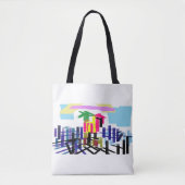 Pink flamingo beach tote bag (Voorkant)