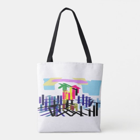 Pink flamingo beach tote bag (Achterkant)