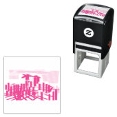 Pink flamingo beach  zelfinktende stempel (In situ)