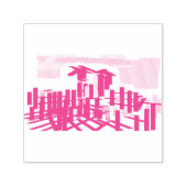 Pink flamingo beach  zelfinktende stempel (Design)