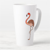 Pink Flamingo Bird Lineart-57567 Coffee Mug Latte Mok (Rechterhoek)