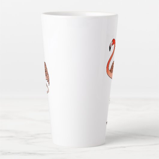 Pink Flamingo Bird Lineart-57567 Coffee Mug Latte Mok (Voorkant)