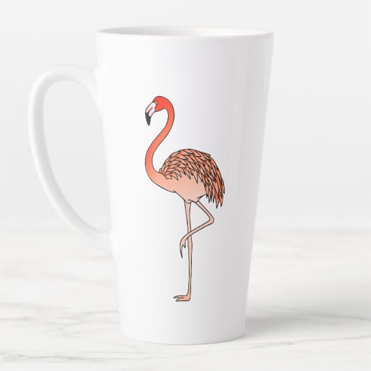 Pink Flamingo Bird Lineart-57567 Coffee Mug Latte Mok (Links)