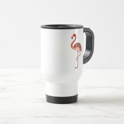 Pink Flamingo Bird Lineart-57567 Coffee Mug Reisbeker (Voorkant rechts)