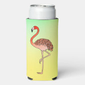 Pink Flamingo Bird Lineart-57567 Seltzer Blikjeskoeler (Seltzer Achterkant)