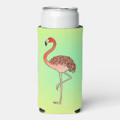 Pink Flamingo Bird Lineart-57567 Seltzer Blikjeskoeler (Seltzer Voorkant)