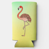 Pink Flamingo Bird Lineart-57567 Seltzer Blikjeskoeler (Achterkant)