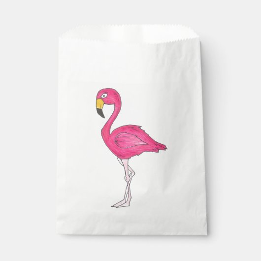 Pink Flamingo Bird Tropical Beach Birthday Party Bedankzakje (Voorkant)