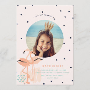 PINK FLAMINGO BIRTHDAY INVITATIE KAART