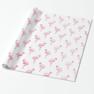 Pink Flamingo Birthday Party Pattern Cadeaupapier