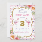 Pink Flamingo Birthday Tropical Party Confetti Kaart (Voorkant)