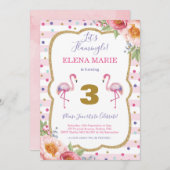 Pink Flamingo Birthday Tropical Party Confetti Kaart (Voorkant / Achterkant)