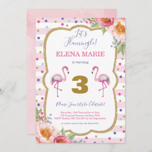 Pink Flamingo Birthday Tropical Party Confetti Kaart