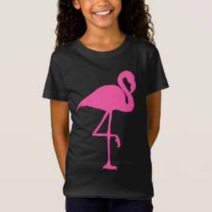 PINK FLAMINGO Black T-shirts GIRLS T - SHIRTS
