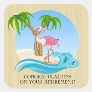 Pink Flamingo Congrats Penetingsticker Vierkante Sticker