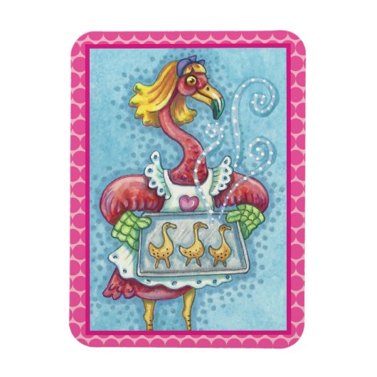 PINK FLAMINGO COOKIES, POLKA DOT MAGNET MAGNEET (Verticaal)