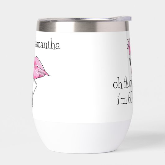 Pink Flamingo Crown Oh Flock Ik ben 60 Verjaardag  (Links)