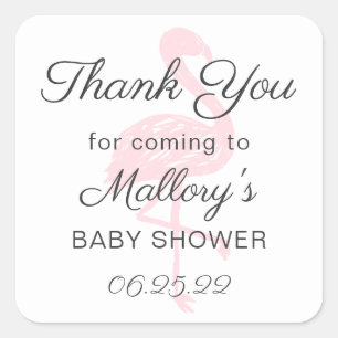 Pink Flamingo Dank u voor sticker