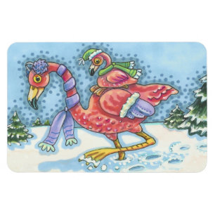 PINK FLAMINGO DEEP SNECHRISTMAS MAGNET Rectangle Magneet