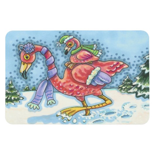 PINK FLAMINGO DEEP SNECHRISTMAS MAGNET Rectangle Magneet (Horizontaal)