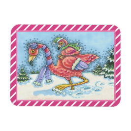 PINK FLAMINGO DEEP SNECHRISTMAS MAGNET Rectangle Magneet