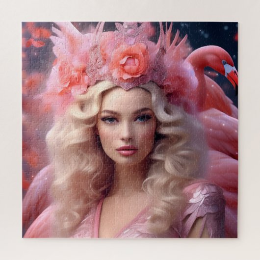 Pink Flamingo Fantasy Beauty Legpuzzel (Verticaal)