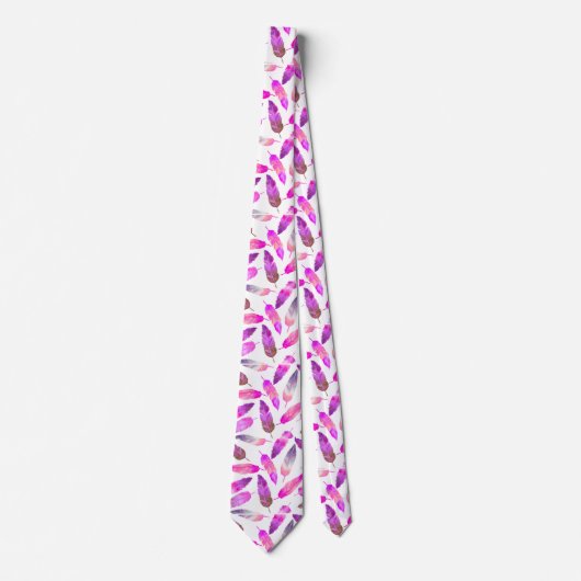 Pink Flamingo Feathers Neck Tie Stropdas (Voorkant)