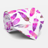 Pink Flamingo Feathers Neck Tie Stropdas (Opgerold)